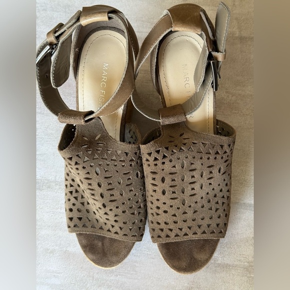 Marc Fisher Shoes - Marc Fisher Brown Laser-Cut Sandals